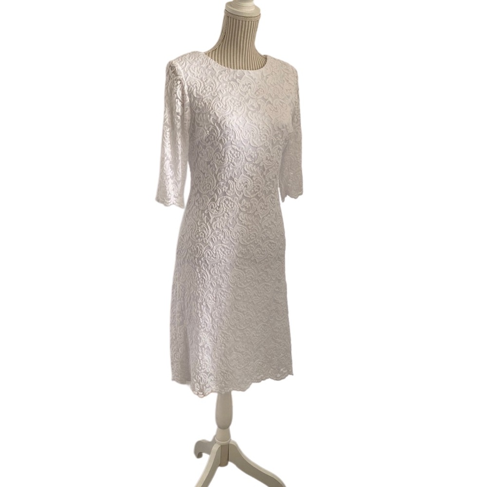 Chic White Lace Midi Dress